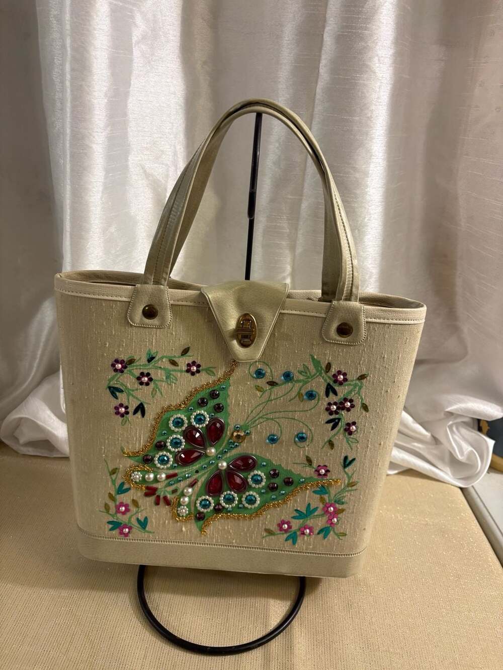 Vintage Enid Collins Butterfly Jeweled Tote